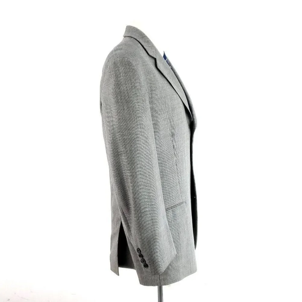 Calvin Klein Heavy‎ Wool 3 Button Sport Coat 40R Gray Check Blazer